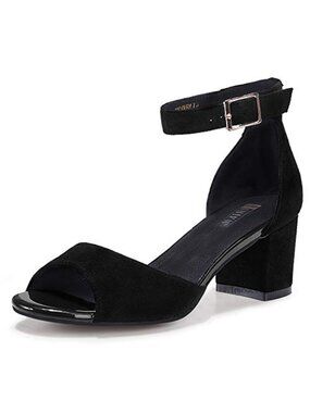 IDIFU Women's Low Block Heel Peep Toe Ankle Strap Dress Sandals